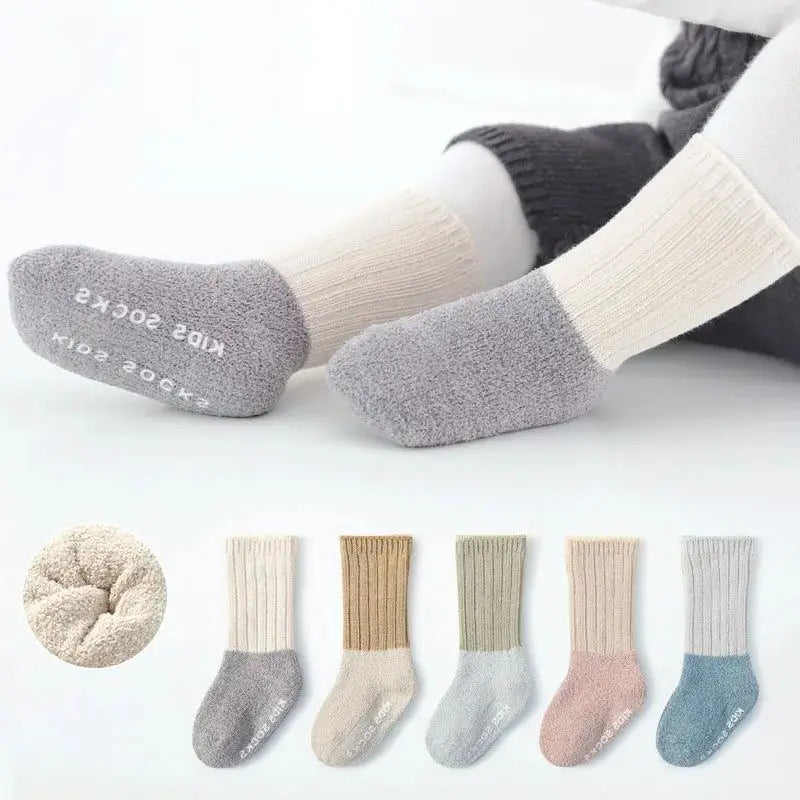 Chaussettes d'hiver pour bébé – Chaussettes douces, antidérapantes et chaudes pour nouveau-nés