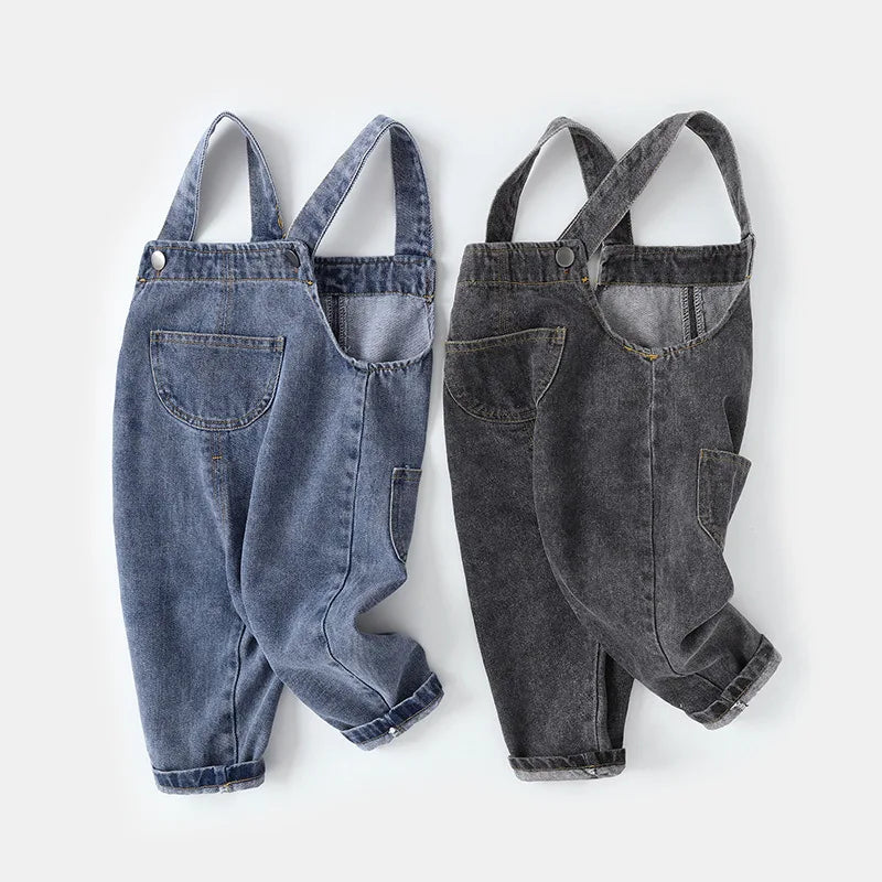 New Arrival Children Clothes Baby Girls Boys Overalls Solid Brief Style Toddler Denim Overol Jumpsuits