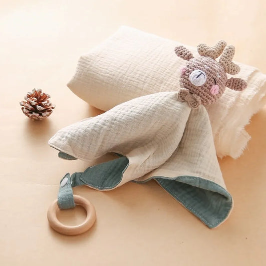 Baby Comfort Towel – Soft Crochet Animal Comforter for Newborns