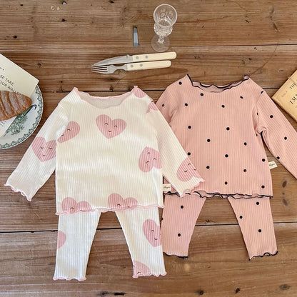 Baby-Pyjama-Set – Schlafanzug mit Punktemuster für Kleinkinder (1–3 Jahre)