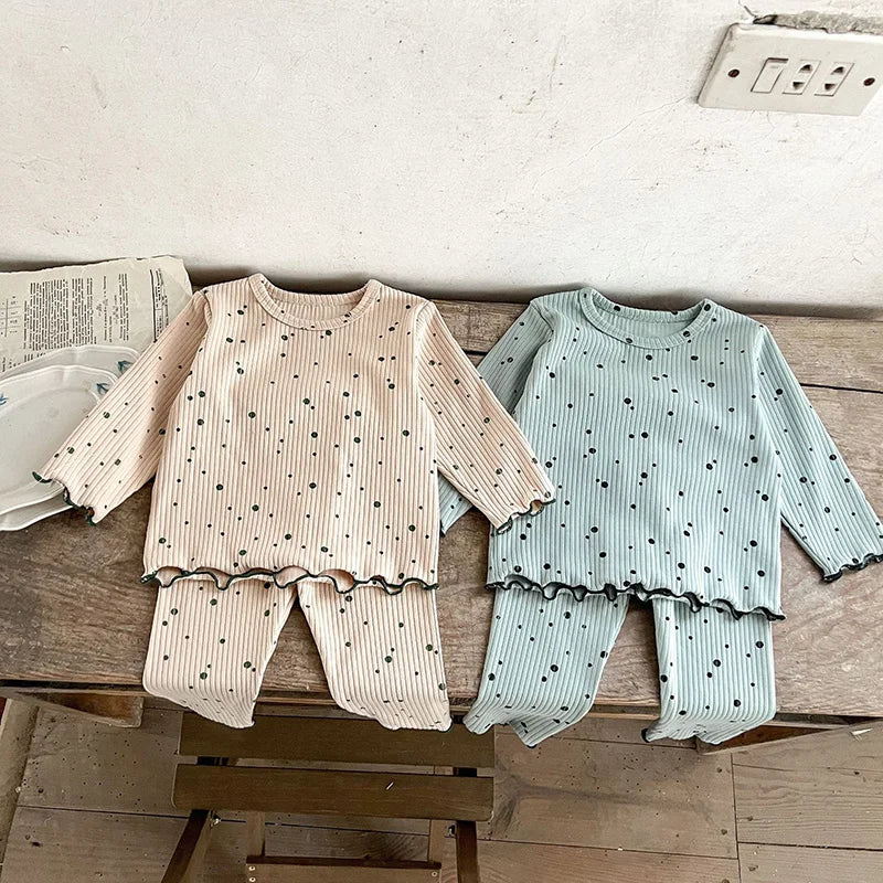 Pyjama bébé – Grenouillère à pois pour petites filles (1-3 ans)