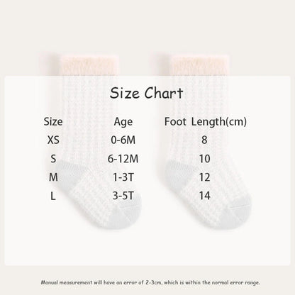 New Winter Baby Thickened Socks – Color-Blocked Striped Tube Socks for Toddlers