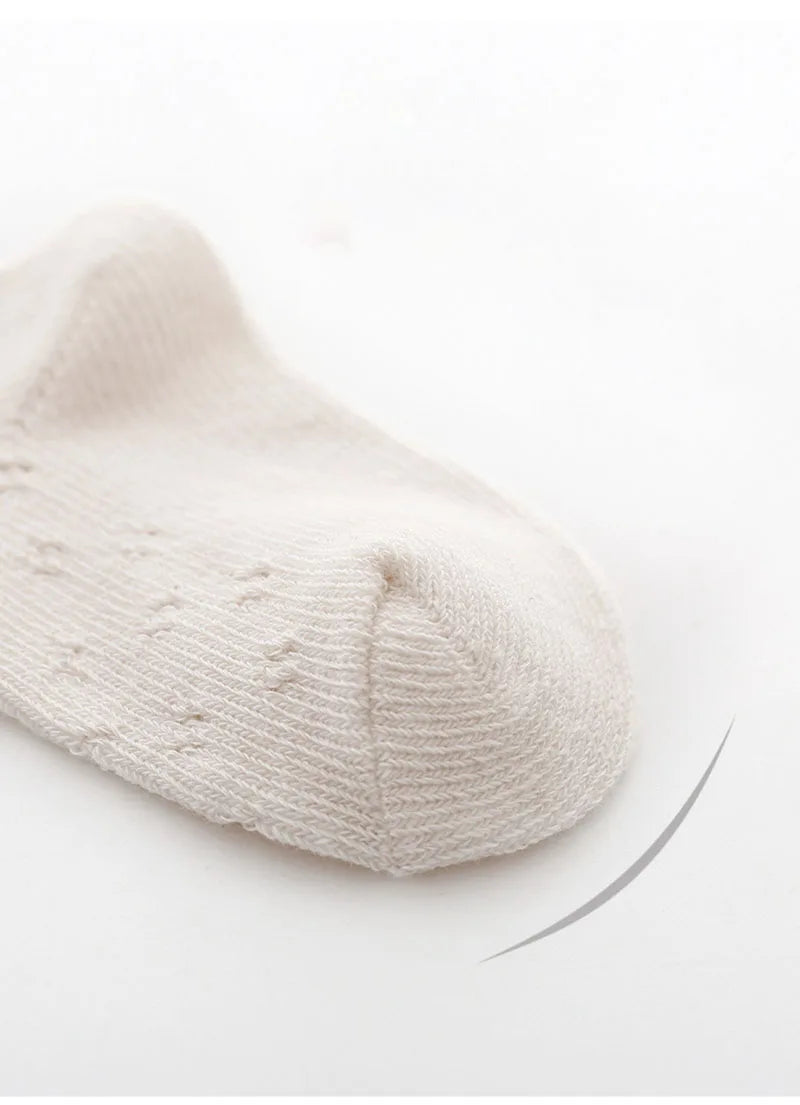 4 Paar/Packung aushöhlende Netzsocken für Babys und Mädchen – knielange Strumpfhosen für den Sommer (Säugling/Kleinkind)