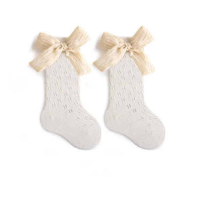 Lot de 4 paires de chaussettes ajourées en maille pour bébé fille – Collants d'été mi-mollet (bébé/enfant en bas âge)