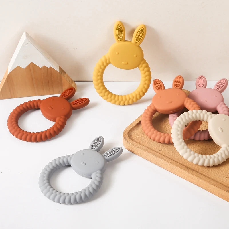 Baby Silicone Rabbit Teether – Safe & Soothing Teething Toy