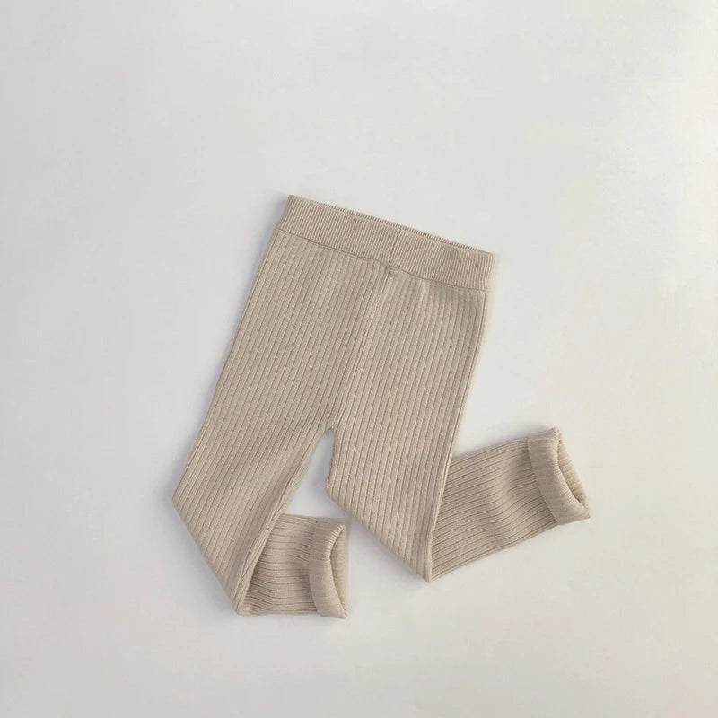 Pantalons tricotés élastiques pour enfants, automne et hiver, leggings skinny solides pour garçons et filles de 1 à 6 ans