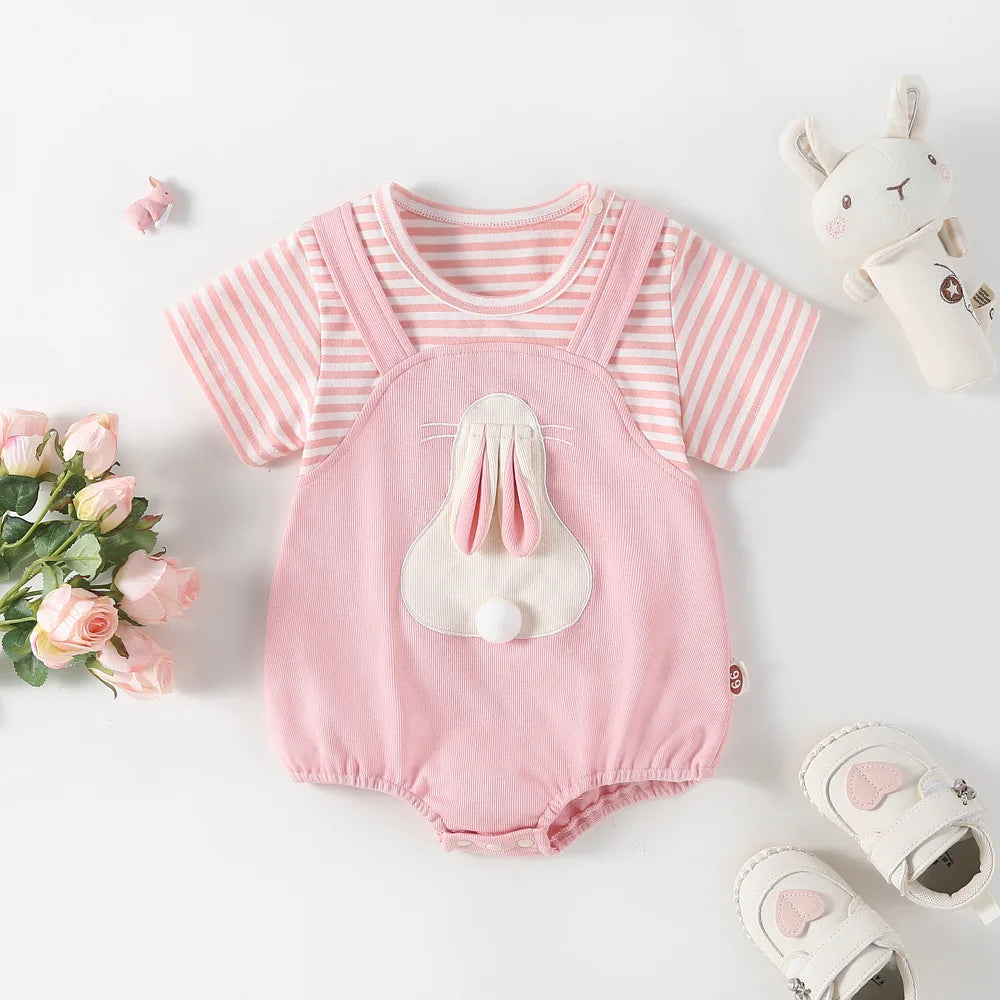 Summer Baby Animal Bodysuit – Cute O-Neck One-Piece for 0-2Y