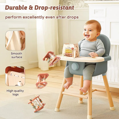 Jouet musical Montessori en bois pour bébé – Puzzle de blocs de construction en forme de champignon pour l'apprentissage précoce