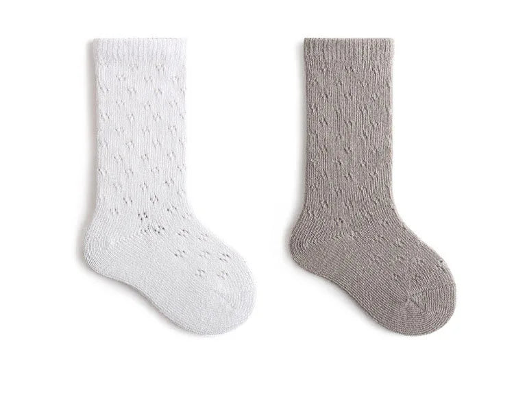 Lot de 4 paires de chaussettes ajourées en maille pour bébé fille – Collants d'été mi-mollet (bébé/enfant en bas âge)