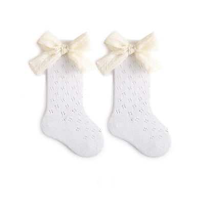 Lot de 4 paires de chaussettes ajourées en maille pour bébé fille – Collants d'été mi-mollet (bébé/enfant en bas âge)