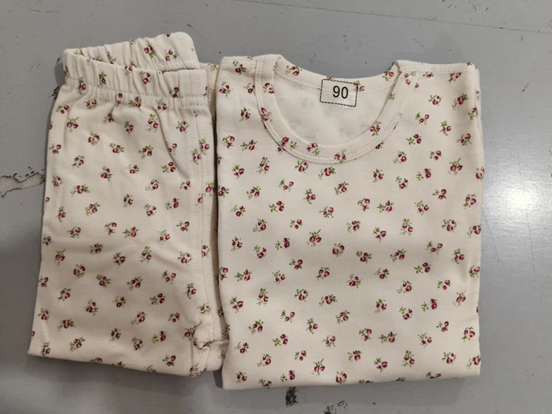 Pyjama-Set aus Baumwolle mit Blumenmuster für Kinder – Koreanischer Stil (Baby &amp; Kleinkind)