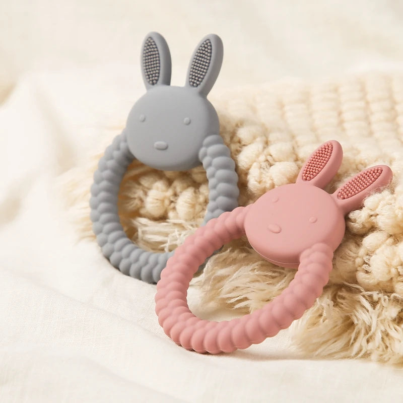 Baby Silicone Rabbit Teether – Safe & Soothing Teething Toy