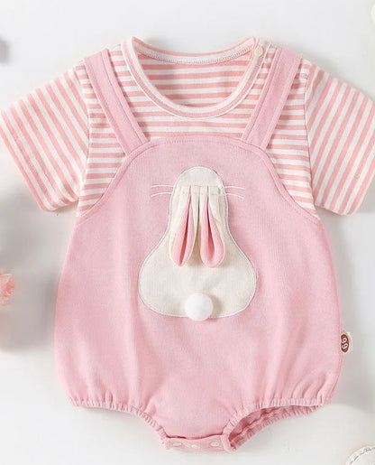 Summer Baby Animal Bodysuit – Cute O-Neck One-Piece for 0-2Y