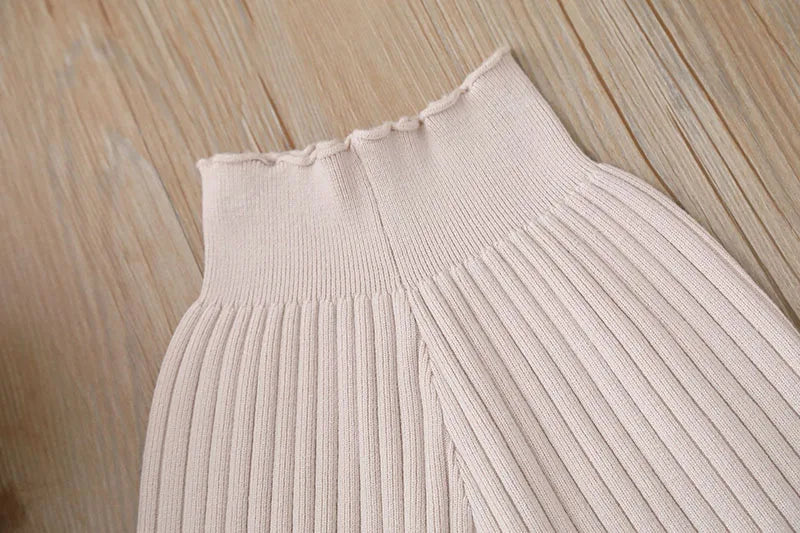 New Autumn Kids Knitted Wide Leg Pants 2-6T Cute Casual Weave Trousers for Girls