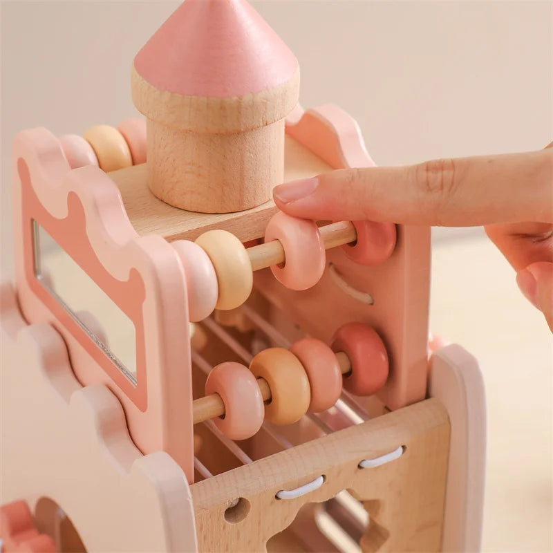 Jouet musical Montessori en bois pour bébé – Puzzle de blocs de construction en forme de champignon pour l'apprentissage précoce