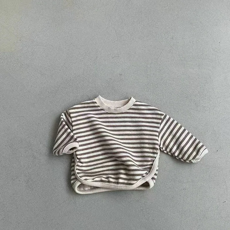 Sweat à capuche et sweat-shirt rayé d'automne pour bébé garçon et fille – Hauts pour tout-petits