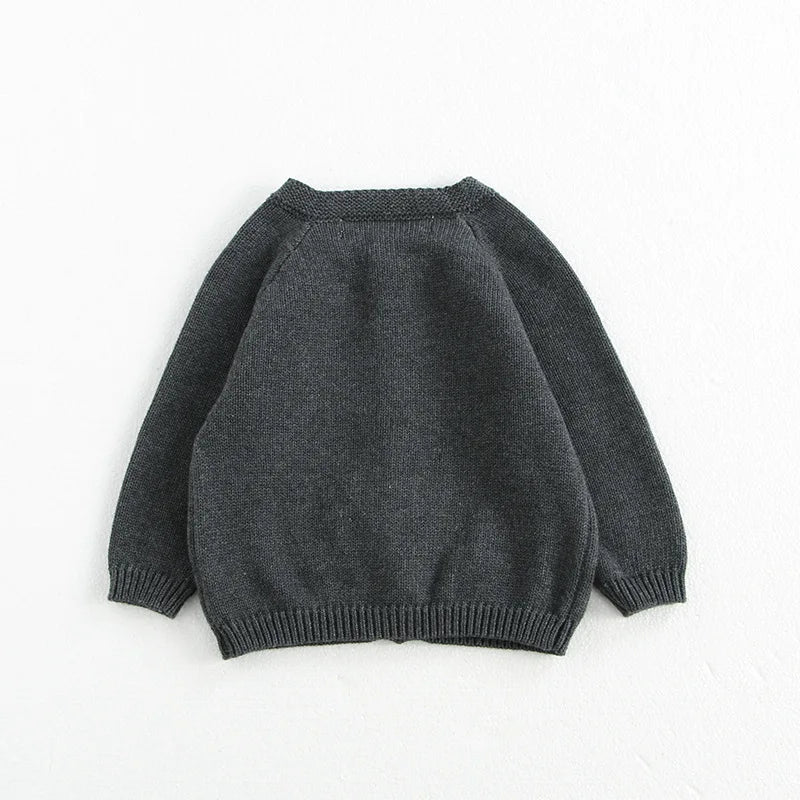 Pull d'automne pour bébé de 0 à 3 ans, cardigan brodé de champignons, manteau tricoté pour garçon avec body en option