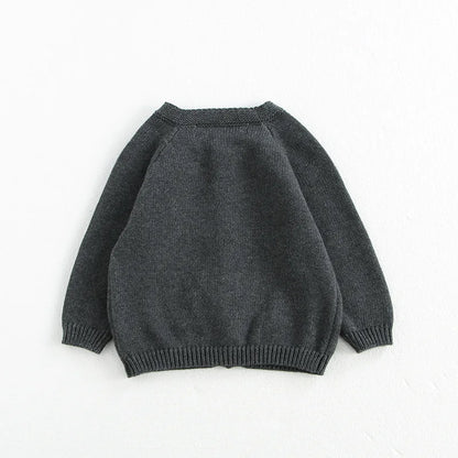 Herbst 0-3 Jahre Baby Pullover Mädchen Pilz Stickerei Strickjacke Jungen Strickmantel mit optionalem Body