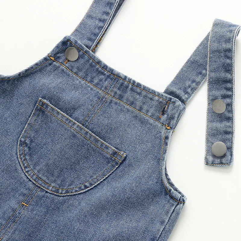 Nouveautés Vêtements pour enfants Salopettes pour bébés filles et garçons Style slip solide Combinaisons en jean pour tout-petits