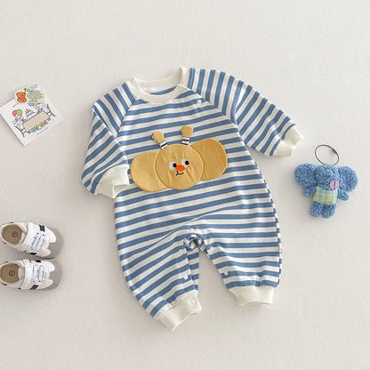 Barboteuse bébé printemps – Combinaison mignonne à motif abeille (0-2 ans)