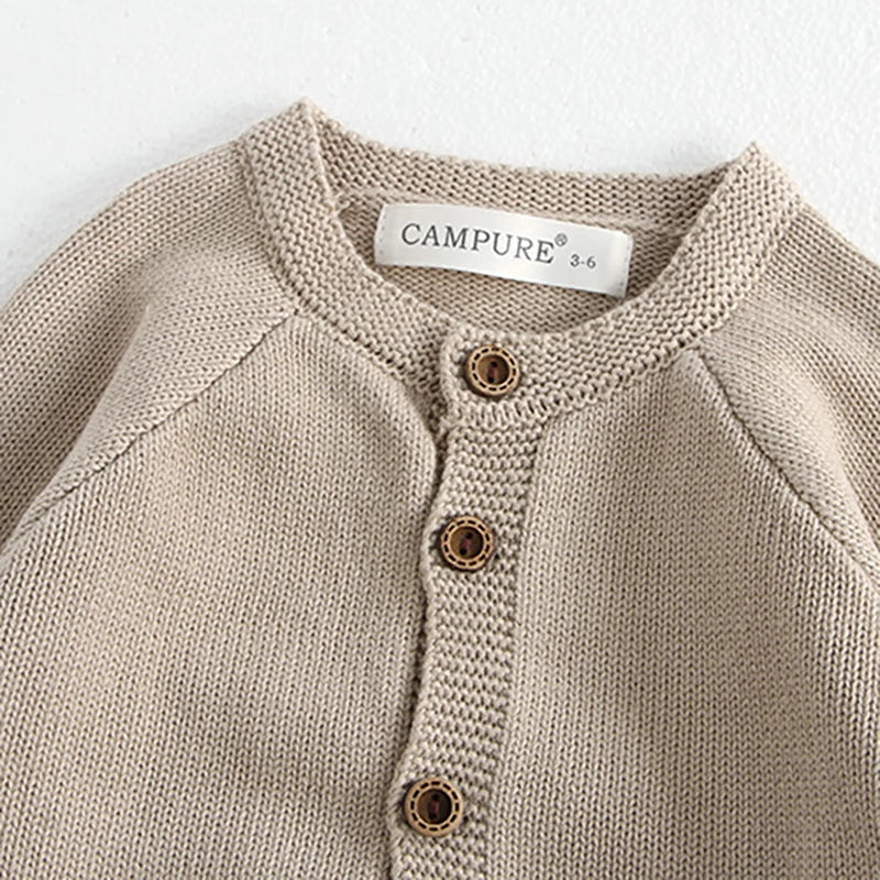 Pull d'automne pour bébé de 0 à 3 ans, cardigan brodé de champignons, manteau tricoté pour garçon avec body en option