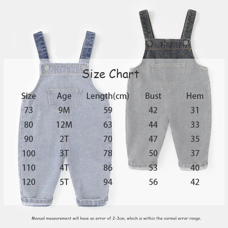 New Arrival Children Clothes Baby Girls Boys Overalls Solid Brief Style Toddler Denim Overol Jumpsuits