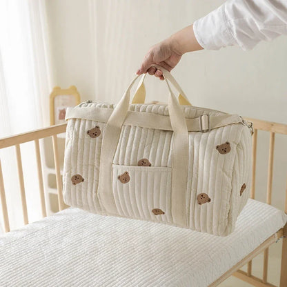 Embroidered Mom Bag Storage Bag Large Capacity Mommy Travel Bag Fashion Multi-functional Handbag Lightweight Diagonal