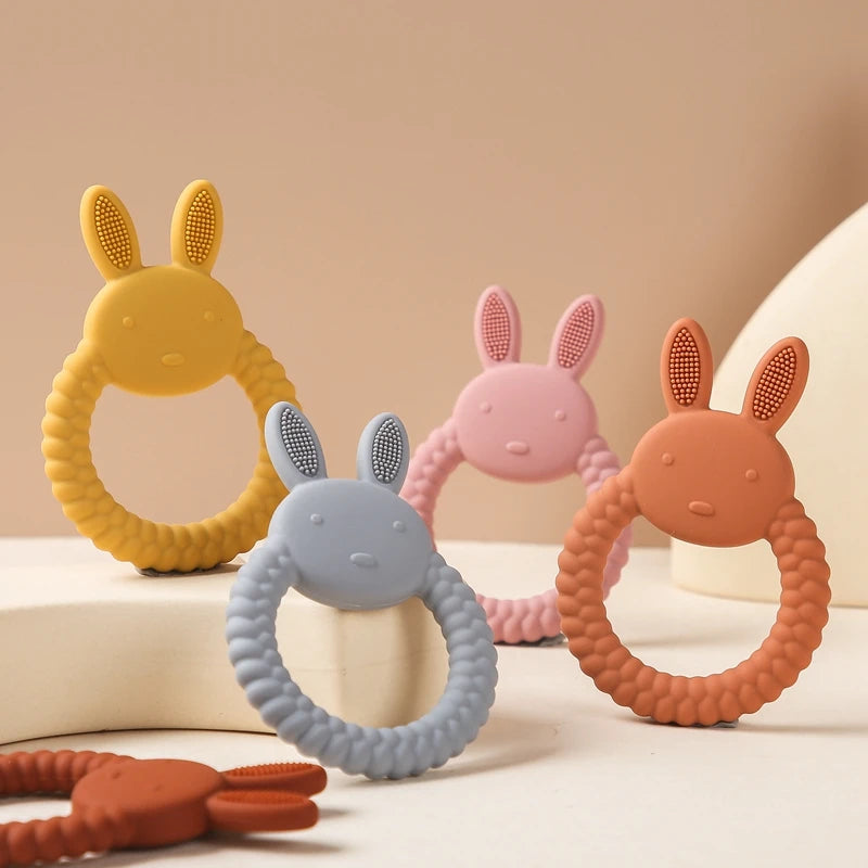 Baby Silicone Rabbit Teether – Safe & Soothing Teething Toy