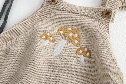 Autumn 0-3Y Baby Sweater Girls Mushroom Embroidery Cardigan Boys Knitted Coat with Optional Bodysuit