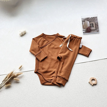 Baby Bodysuit – Cotton Newborn Long Sleeve Bodysuit with Optional Pants (1-2Y)