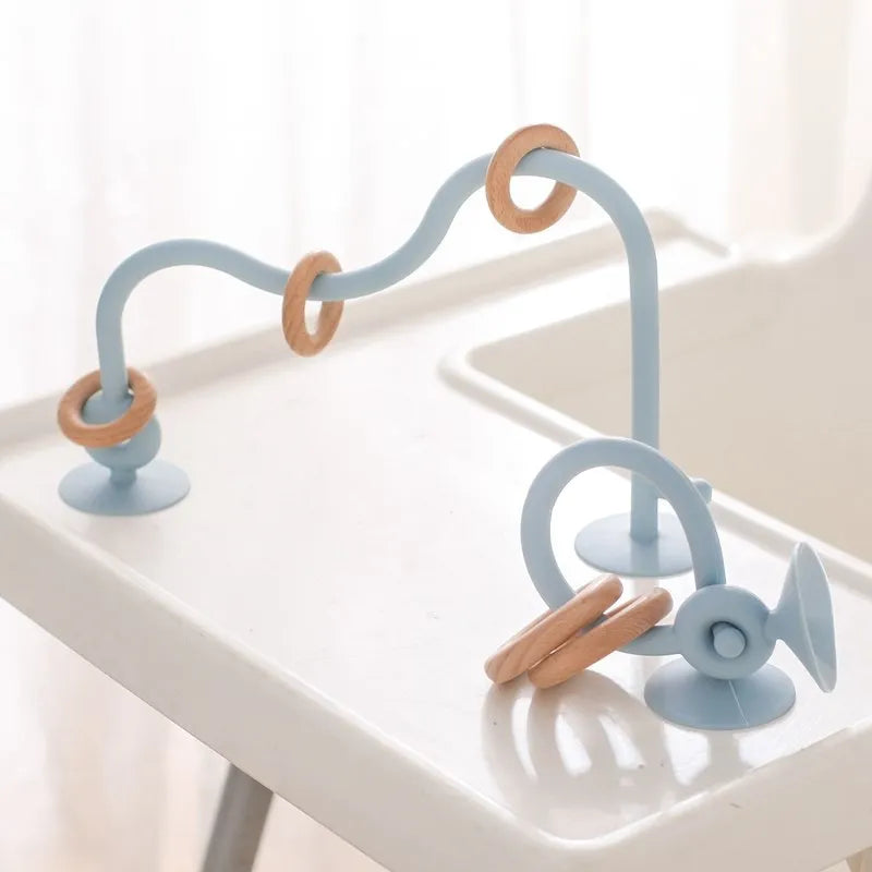 Nouveaux jouets de dentition en bois et silicone pour enfants - Accessoires à mâcher et pour bébés