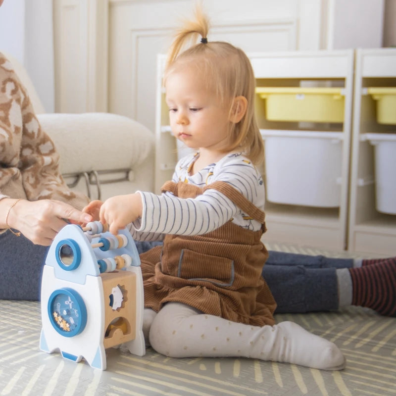 Baby-Holz-Montessori-Musikspielzeug – Pilz-Baustein-Puzzle für frühes Lernen