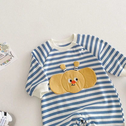 Barboteuse bébé printemps – Combinaison mignonne à motif abeille (0-2 ans)