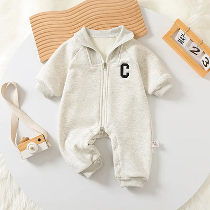 Barboteuses d'automne pour bébés, combinaisons pour garçons avec doublure épaisse et doublure en fourrure, vêtements pour tout-petits, tenues pour garçons