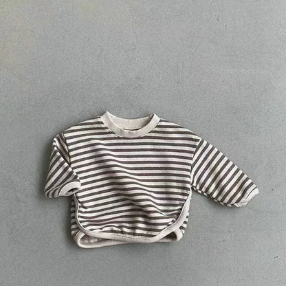 Sweat à capuche et sweat-shirt rayé d'automne pour bébé garçon et fille – Hauts pour tout-petits