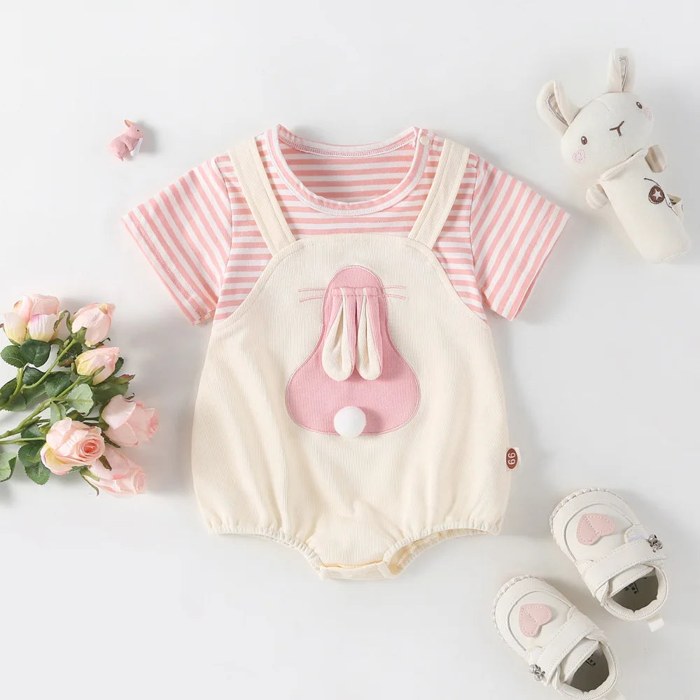 Summer Baby Animal Bodysuit – Cute O-Neck One-Piece for 0-2Y