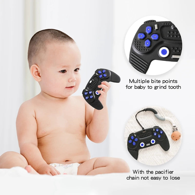 Baby Silicone Teether – Remote Control Game Machine Shape Sensory Toy for Kids