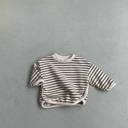 Sweat à capuche et sweat-shirt rayé d'automne pour bébé garçon et fille – Hauts pour tout-petits