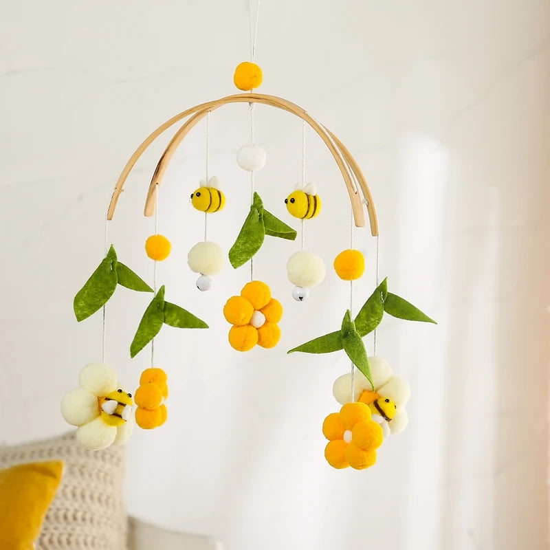 1 Set Baby Crib Mobile Rattles - Cartoon Bee Bed Bell & Room Decor