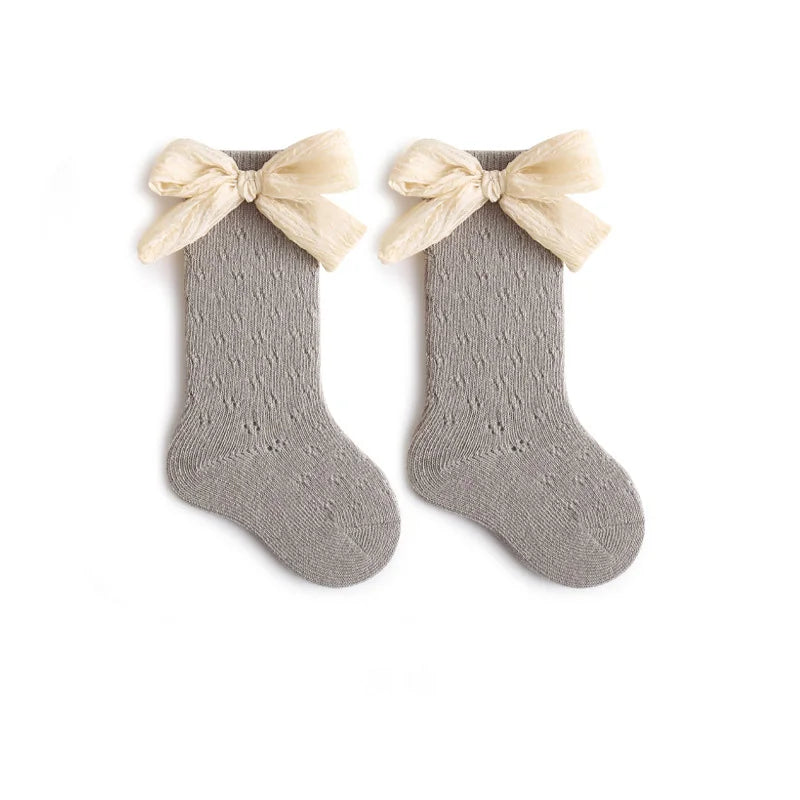 Lot de 4 paires de chaussettes ajourées en maille pour bébé fille – Collants d'été mi-mollet (bébé/enfant en bas âge)