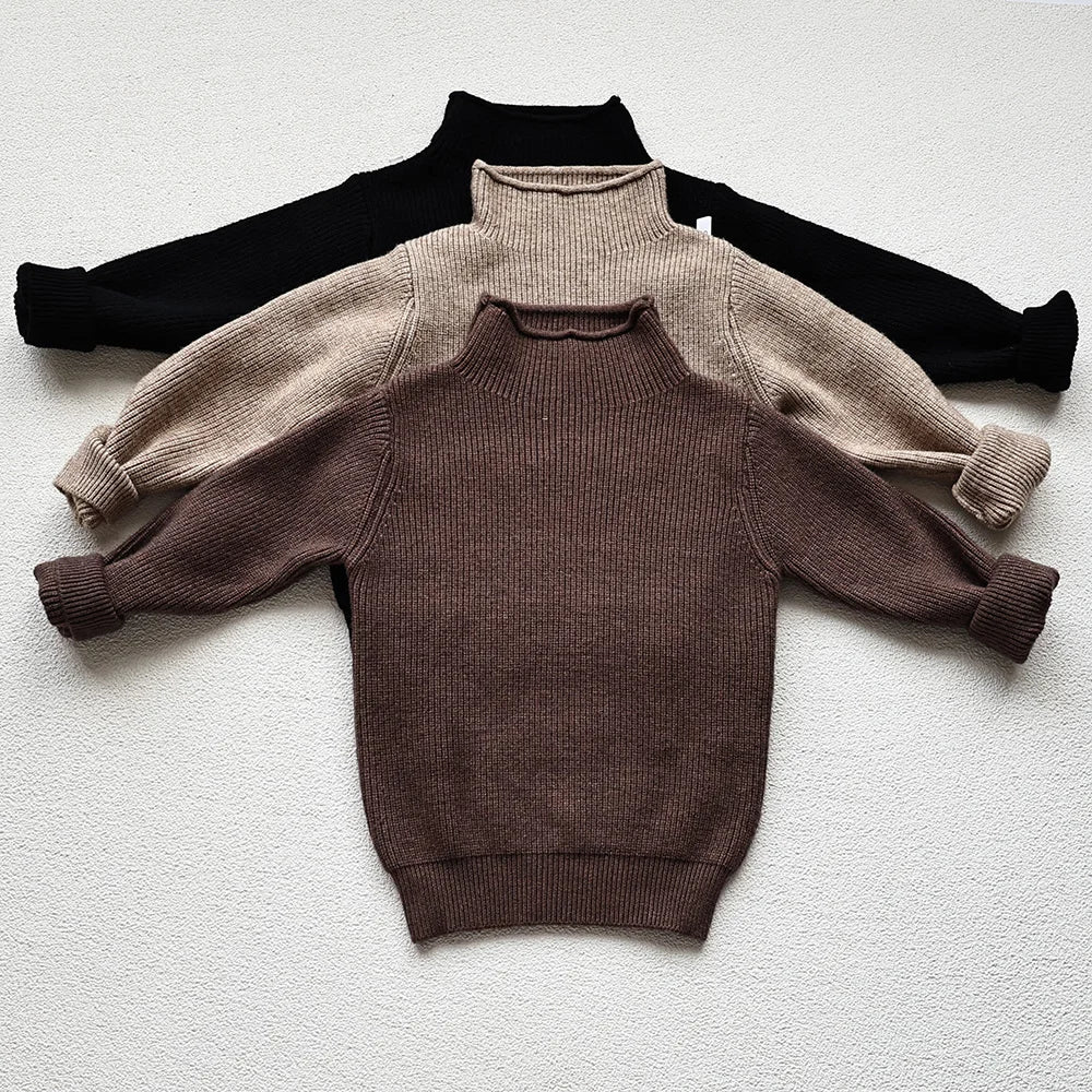 Herbst Neue Kinder Pullover Rollkragen Jungen Pullover Jungen Strickwaren Mädchen Basis