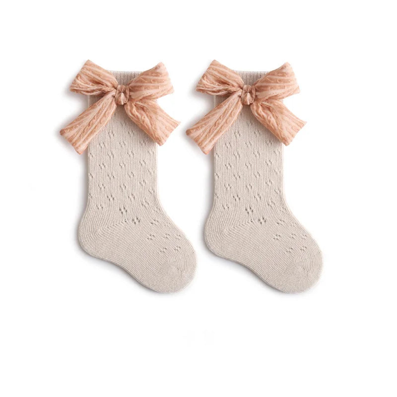 Lot de 4 paires de chaussettes ajourées en maille pour bébé fille – Collants d'été mi-mollet (bébé/enfant en bas âge)