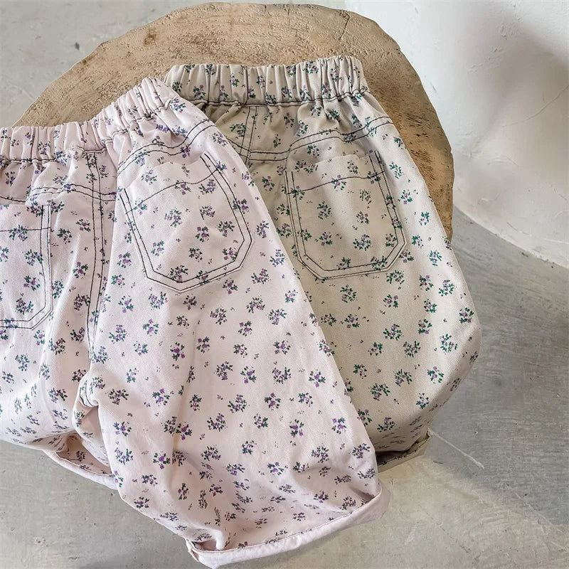 Pantalons fleuris d'automne pour enfants – Pantalons élégants pour filles (1-6 ans)