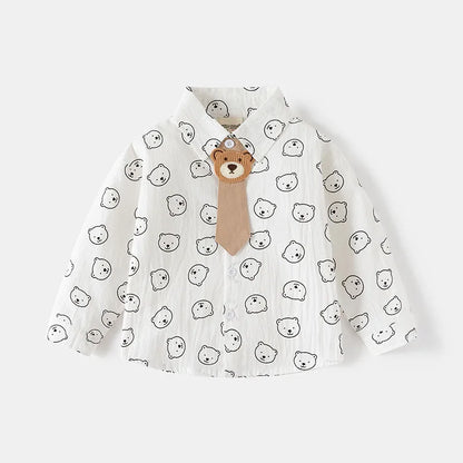 T-shirt ours printanier pour enfants – Joli chemisier à rayures pour garçons et filles (2-6 ans)