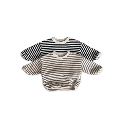 Sweat à capuche et sweat-shirt rayé d'automne pour bébé garçon et fille – Hauts pour tout-petits