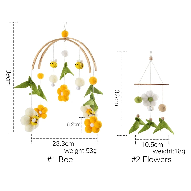 1 ensemble de hochets pour berceau - Cloche de lit en forme d'abeille et décoration de chambre