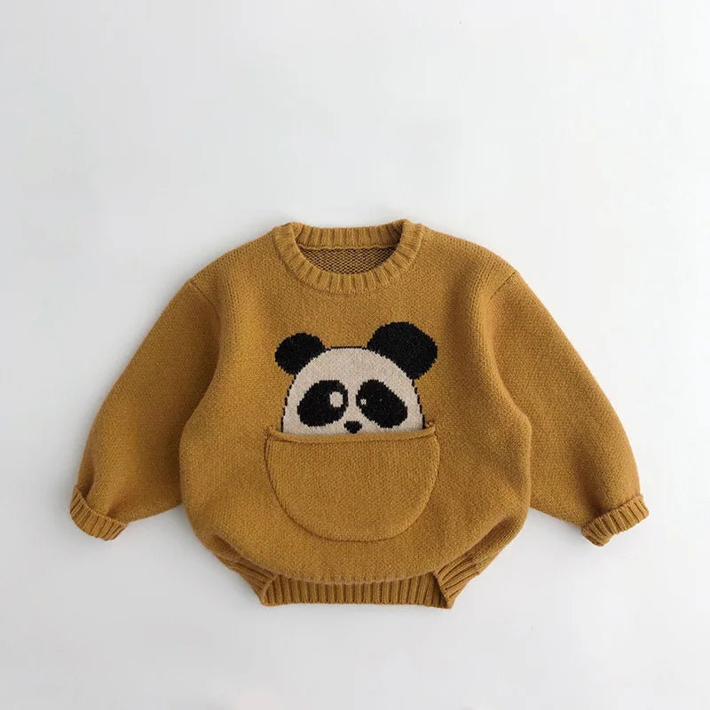 Vêtements pour bébés et enfants, pulls, pulls, dessins animés, garçons et filles, tricots, style coréen, vêtements d'extérieur