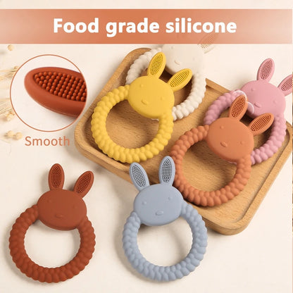 Baby Silicone Rabbit Teether – Safe & Soothing Teething Toy