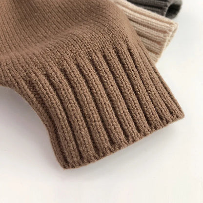 Pull à capuche en tricot fin avec poche avant pour enfants, garçons et filles, pull en tricot ample, manteau en tricot à capuche pour tout-petits