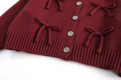 Autumn Children's Sweater 2-7Y Long Sleeve Red Sweater Jacket for Girls Korean Style Kid's Knitted Cardigan Top